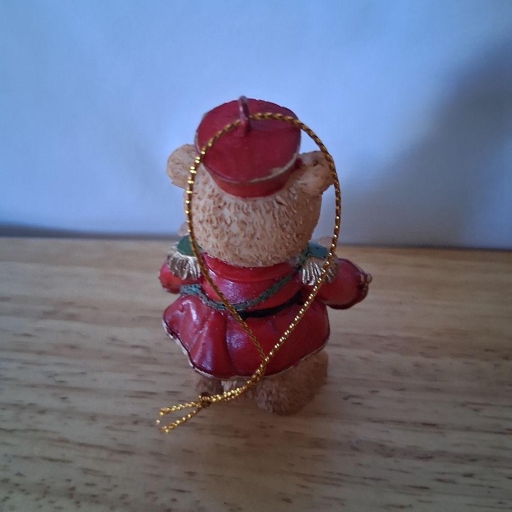 Red and Blue Drummer Bear Ornament - Picture 5 of 6